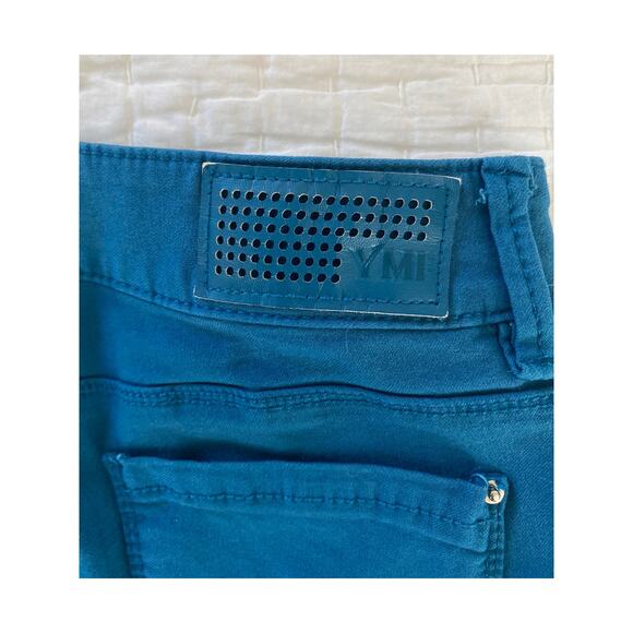 YMI Jeggings Peacock Blue Jeggings Zip Fly Mid Rise Ankle Size Medium - Picture 6 of 11